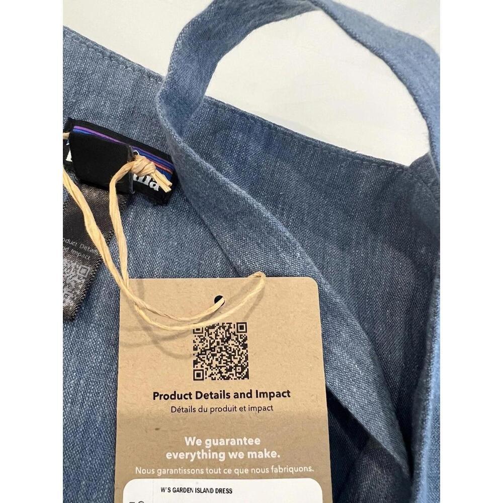 $129 Patagonia Garden Island Dress in Whole Weave Still Blue Size Large 75186 - Picture 7 of 10